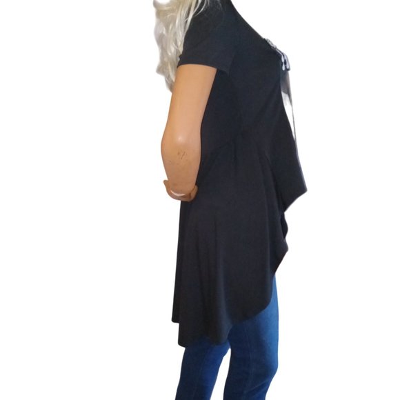 Funky Retro Hi-Low Blouse – Black – Rainbow – Unique Style – Size S - EUC - Picture 4 of 5